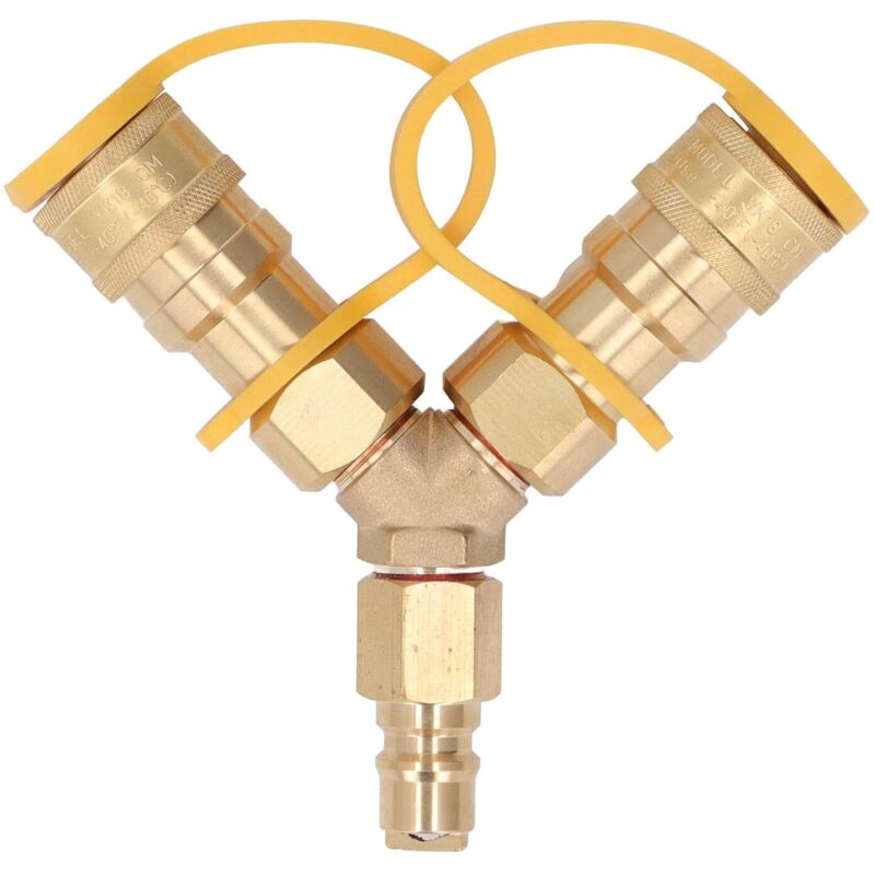 Y-gasverteiler 3/8 Zoll Schnellkupplungsadapter Für Erdgas, Gleichzeitig Für Zwei Geräte, Ng- Und Lpg-grills, Campingkocher, Hoffeuerstellen