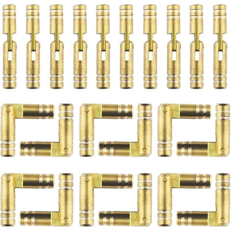 Mini Unsichtbares Scharnier Aus Messing - 30 Stück, 4 X 25 Mm, Zylindrisch, Verdeckt, Fassförmig, Goldfarben