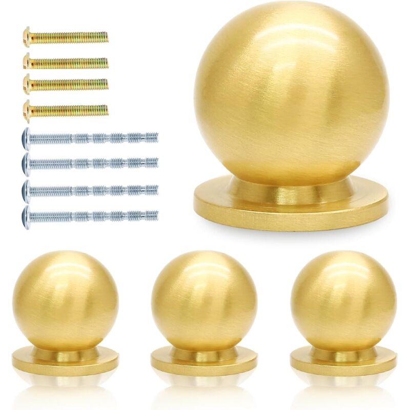 4er-set Runde Mini-knöpfe Aus Massivem Messing, 1,6 Cm Durchmesser, Goldene Mini-schubladengriffe, Mini-knöpfe Für Schmuckkästchen, Goldfarben