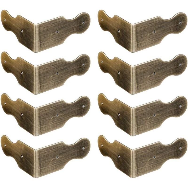 Satz Von 8 Eckschutzstücken Aus Reinem Messing Für Holzschatullen, Zubehör Für Bilderrahmen (antikbronze)