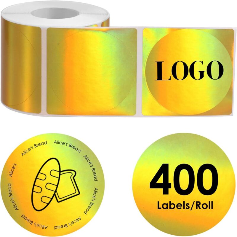 2 Stück, 400 Runde Thermotransfer-etiketten, 50 Mm, Selbstklebend, Für Thermodrucker, Wasserdicht, Öl- Und Kratzfest, Für Logos, Dankeskarten, Adressen