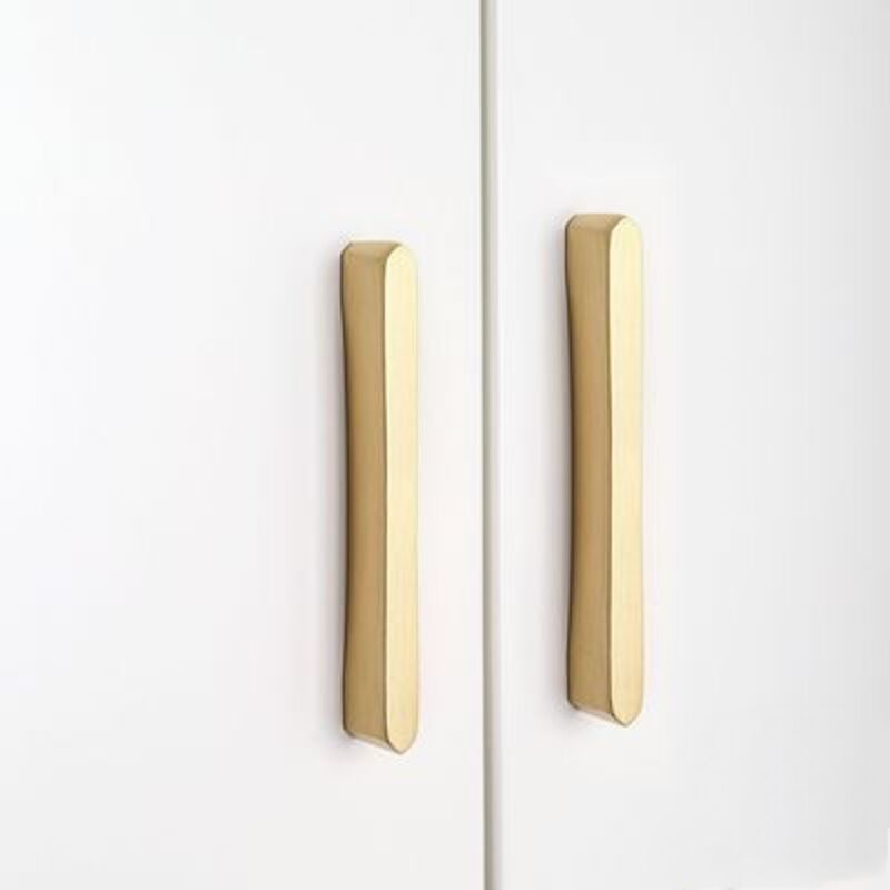 2er-set 3,77 Zoll (96 Mm) Lochabstand Schubladengriffe Küchenschrankgriffe Türgriffe Aus Zinklegierung Modern Gebürstetes Messing Gold Für Schränke Badezimmer