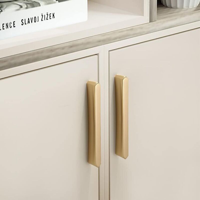 2er-set 5,0-zoll (128 Mm) Lochabstand Schubladengriffe Küchenschrankgriffe Türgriffe Aus Zinklegierung Modern Gebürstetes Messing Gold Für Schränke Badezimmer