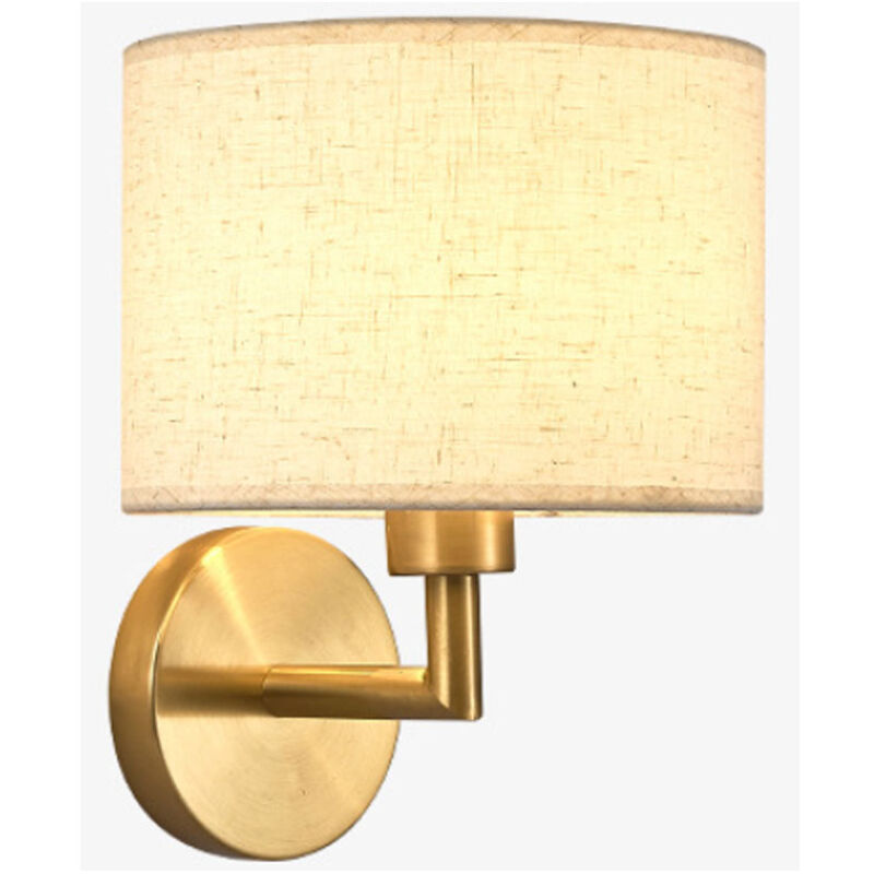 Dimmbare Innen-wandleuchte, Goldene Wandleuchte Mit Beigem Leinenschirm, Schwenkbare Nachttisch-wandleuchte Für Schlafzimmer Und Wohnzimmer, Warmes Licht 7w