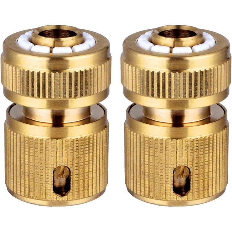 2 Stück Schnellkupplungen Für Gartenschläuche Aus Messing, Schnelle Anschlussstecker Für Gartenschläuche Im Garten 1/2" Schnellkupplungen