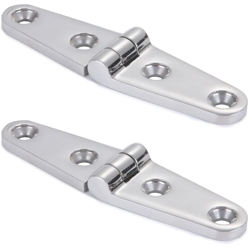 Spiegelglanz Polierte Möbelscharniere Aus Edelstahl Sus316 Für Bootstüren, 100mm X 25mm, 2 Stück