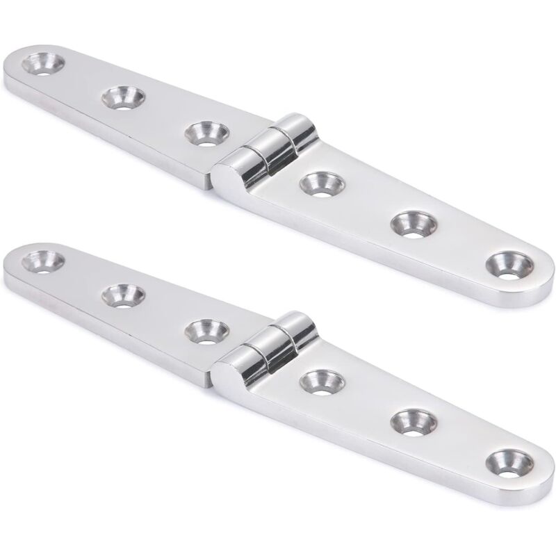 Gepolte Edelstahl-scharniere Für Möbel, Spiegelglanz, Auch Für Den Marinebereich Geeignet, 152 Mm X 30 Mm, 2er-pack.