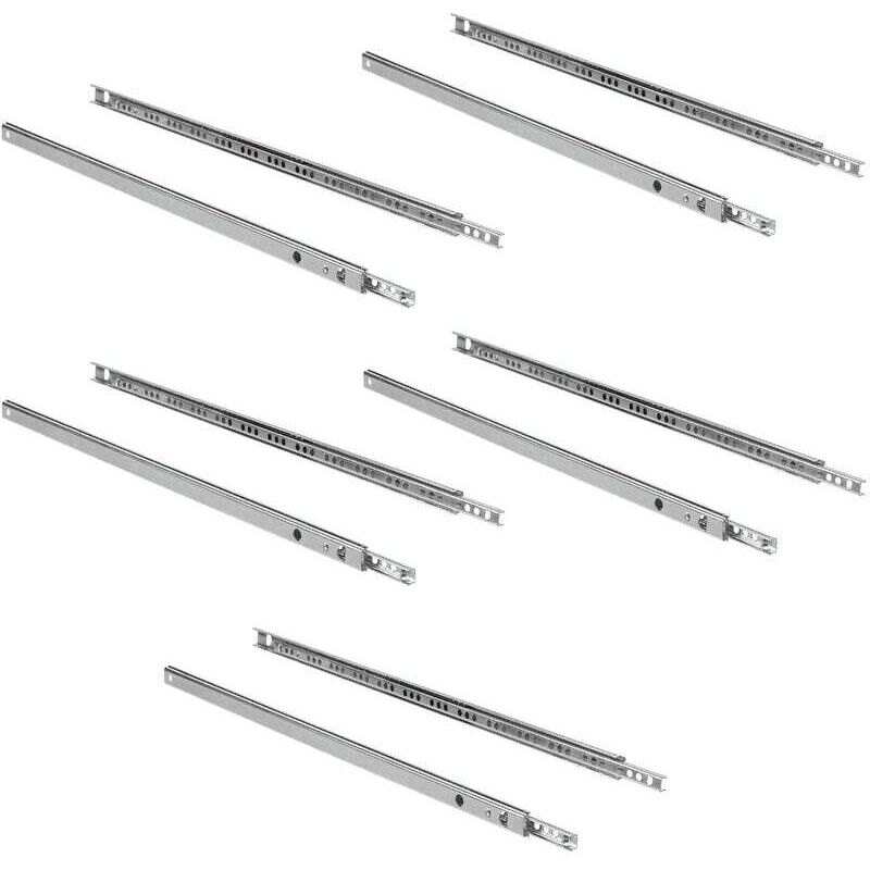 Satz Von 5 Paaren (10 Stück) Kugelführungen/auszugsschienen, Auszugsteil 17 Mm X 214 Mm Für Schubladen