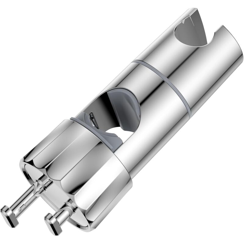 Ersatz-halterung Für Duschbrause – Universelle, Verstellbare Duschbrausenhalterung Mit 2 Halterungen Für Duschstangen Von 16 Bis 28 Mm, Duschstangenbefestigung, Wandhalterung Aus Abs, Silber
