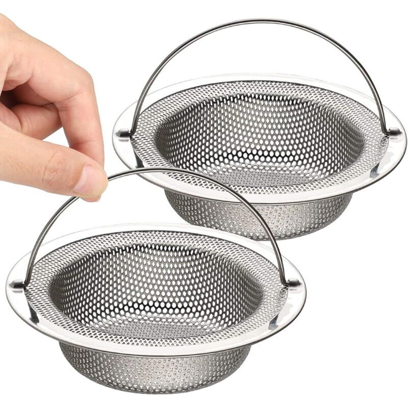 (außendurchmesser 11 Cm X Höhe 2 Cm) 2er-set Küchenspülensieb, Abflussgitter Aus Edelstahl Mit Anhebbarem Griff