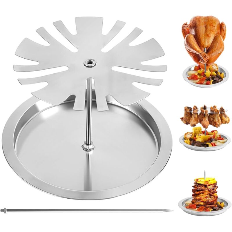 1 Set Hähnchenschenkel-halter Aus Edelstahl, 15-schlitz-poulet-ständer Mit Abtropfschale, Rostgrill Für Bbq Und Ofengaren