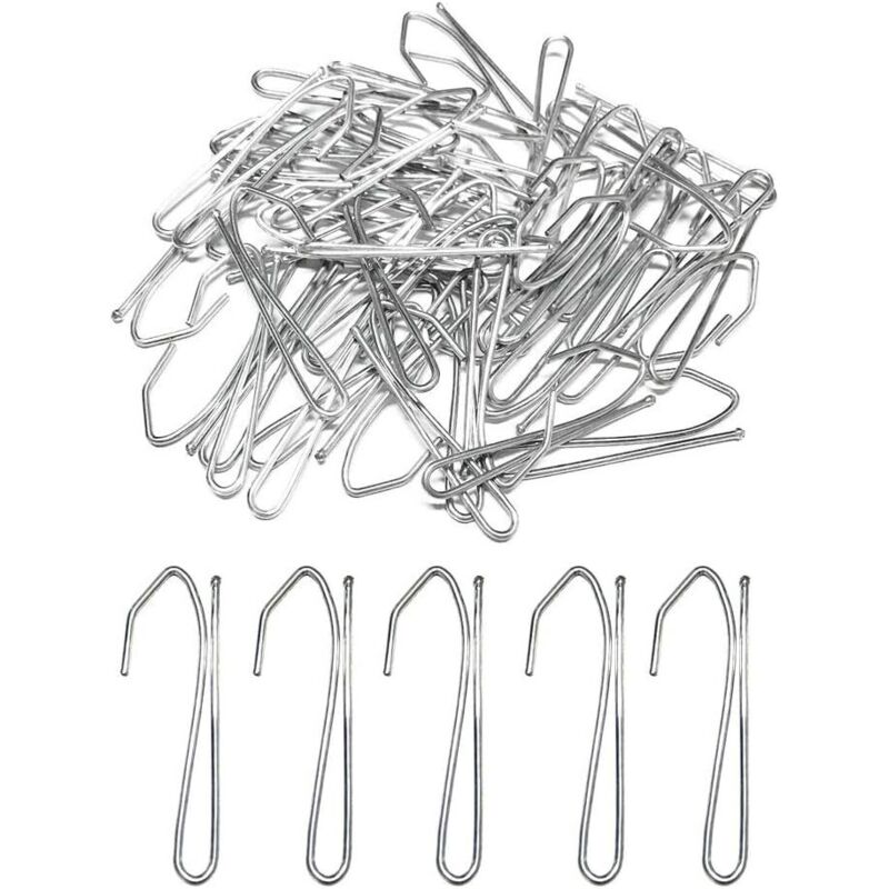 50 Metallhaken, Duschvorhangringe Für Tür- Und Duschvorhänge (silber)