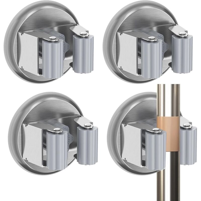 4er Set Besenhalter, Wandbesenhalter, Besenaufhänger-organizer Mit Magnetischen Haken, Robuste Magnetische Halterung Ohne Bohren, Für Gartengeräte, Rechen Und Schaufelgriffe
