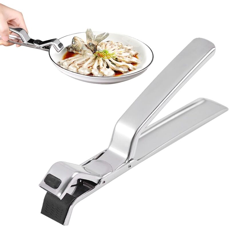 Robuste, Hitzebeständige Und Langlebige Küchenzange Aus Edelstahl Mit Einhandbedienung, Multifunktionales Küchengerät Für Schüsseln, Teller, Pfannen Und Fritteusen