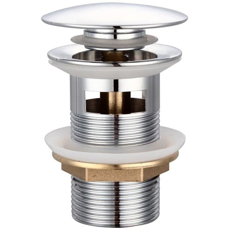 Universeller Abfluss Mit Überlauf Für Waschbecken & Waschtischunterschränke, Ausziehbarer Ablaufhahn, Click-clack-ablaufventil, Verchromter Kupferablaufhahn, Silberner Waschbeckendeckel, Ein Stück