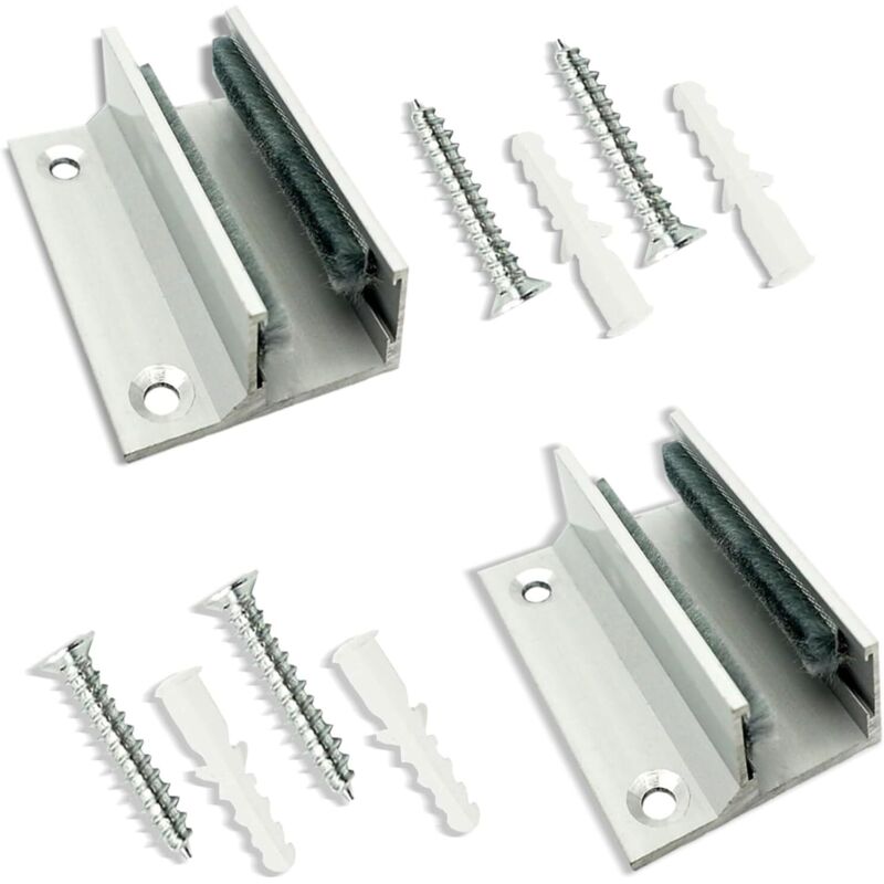 2 Stück Bodenführung Für Glasschiebetür, Türbodenführung, Untere Schiene Für Schiebetür, Aluminiumlegierung, Führungsaccessoires Für Glasschiebetür, Ohne