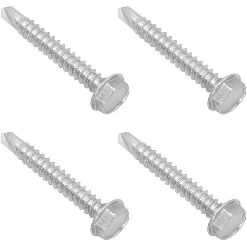 Vis Autoforeuse Metal Pack 20 M3.59.5mm Selbstbohrende Schraube Aus Stahl Mit Sechskantkopf, Selbstschneidende Schraube Für Metall, Stahlblech