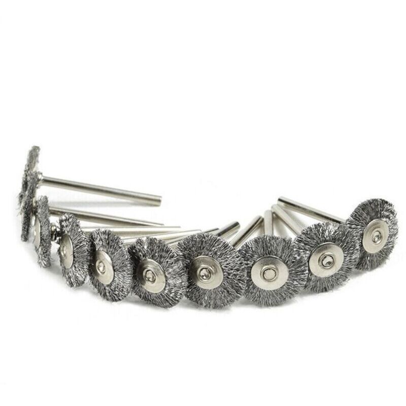 Satz Mit 10 Rotierenden Stahlbürsten, 22 Mm - Abrasive Polierbürste Für Rotationswerkzeuge