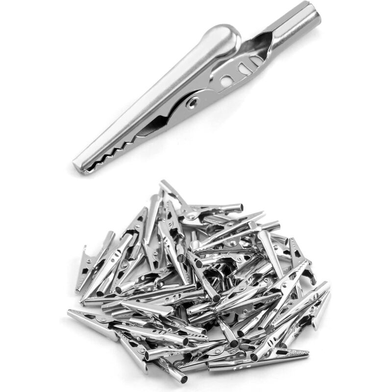 50 Metallene Krokodilklemmen Für Elektrische Labortests, Länge 50 Mm