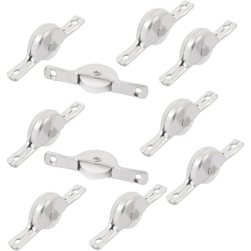 10 Stück Sourcing Map Schiebetürrolle Für Kleiderschrank, Garderobe Und Möbel, 1,8 Zoll (46 Mm) Lochabstand, Silberfarben