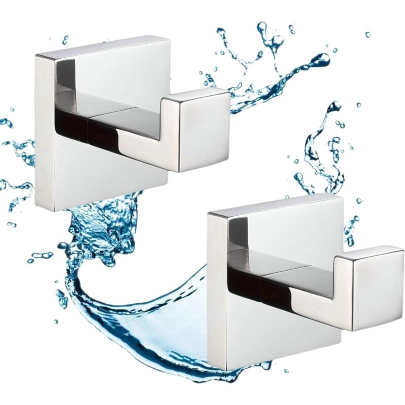 2 Stück Badezimmer-haken Aus Chrom, Wandhaken Für Zuhause, Handtuchhaken, Edelstahl Sus304