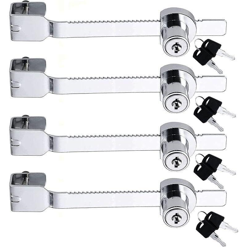 4er-set Terrarium-schlösser Für Vivarien Mit Schlüssel, Glasschieber, Riegel-sicherheitsschloss Für Vitrinen