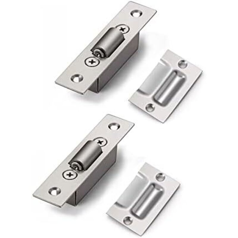 (90×20×28) Versteckter Edelstahl-türrollenriegel, Einbaumaß 20 Mm, Rollenriegel Für Küchenschränke, Badezimmer, Schlafzimmer, Schränke Und Möbel
