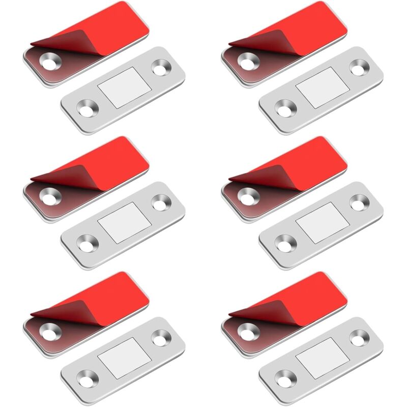 Magnetverschlüsse Für Türen Und Schränke, 6er-pack, Ultradünne Magnetische Metallverschlüsse, Selbstklebend, Starke Magnete Für Schiebetüren, Schubladen, Fenster Und Schränke