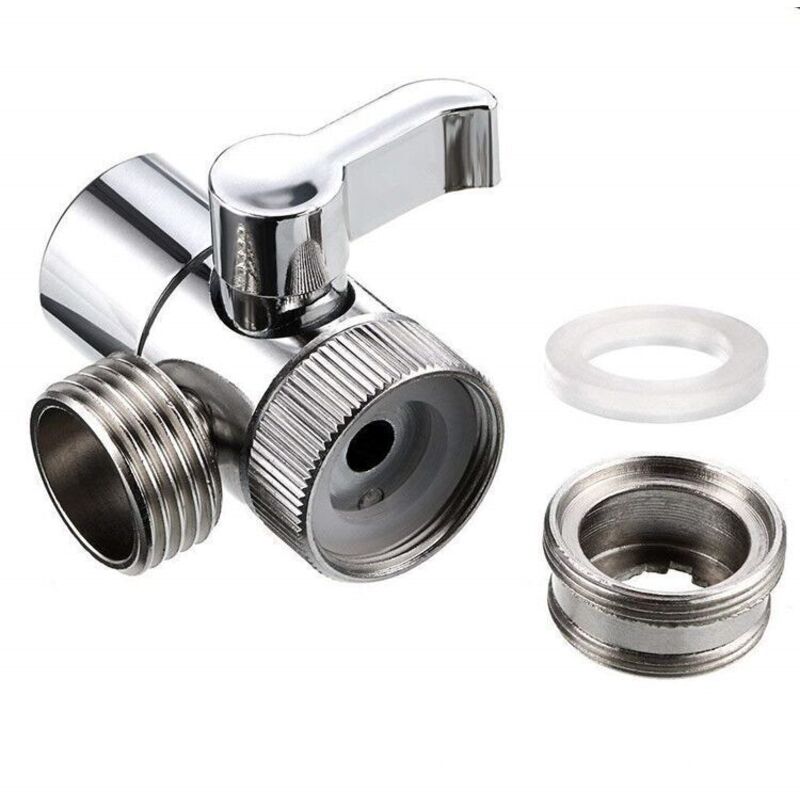 3-wege-messing-absperrventil, Umschaltventil Aus Messing, 3-wege-ventil Mit 2 Adaptern Und Teflonband Für Waschbecken-wasserumleitung