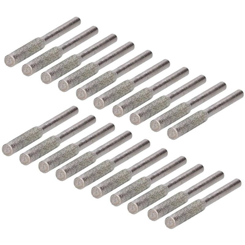 20 Stück 4,8 Mm Diamant-kettensägen-schärfer, Diamant-kettensägen-entgrater Schleifstein Zum Schärfen Von Kettensägen, Feile Mit Stein Für Kettensägen (silber)