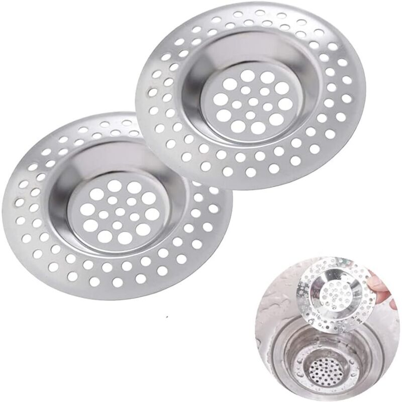 2 Stück Küchenablaufsieb, Abflussfilter Für Spüle, Küchenspülen-gitter, Edelstahl-spülensieb, Für Küche/badzimmer Verstopfungsschutzfilter