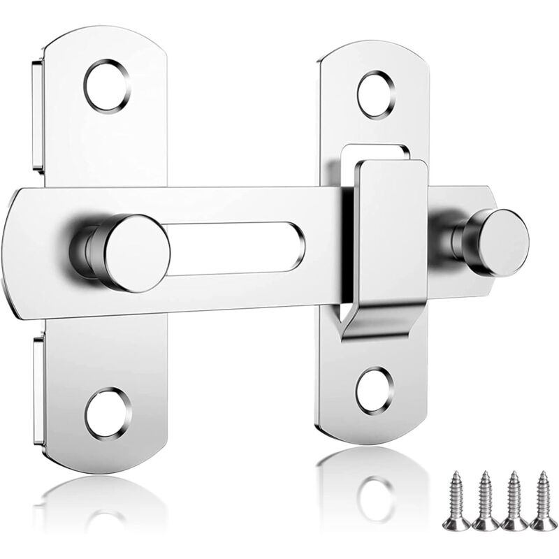 2 Stück, 100 X 70 X 20 Mm, Schiebetür-verschluss Aus Edelstahl, Innentürschloss Mit 4 Schrauben Für Türen, Fenster, Garten, Badezimmer