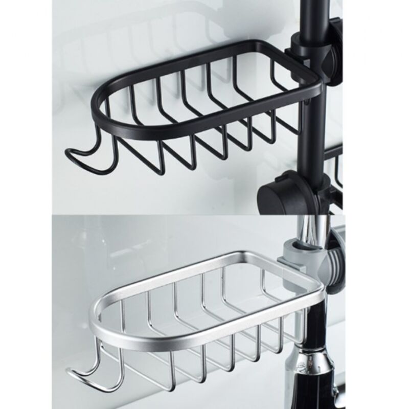 Duschregal Und Aufbewahrung - 2er Set Duschregal Ohne Bohren Aus Edelstahl, Teleskopisches Duschregal Für Das Badezimmer, Duschablage, Seifenhalter, Duschstange, Silber