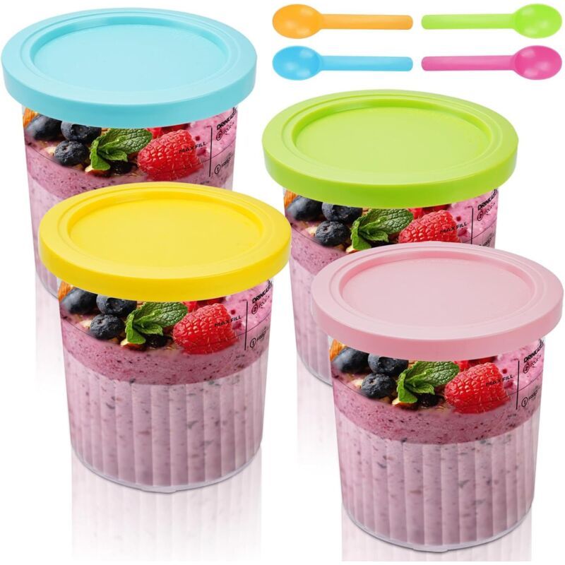 4er-set Ninja Creami Deluxe Pint-behälter – Kompatibel Mit Den Serien Nc501, Nc500 – 680 Ml – Bpa-frei – Spülmaschinenfest