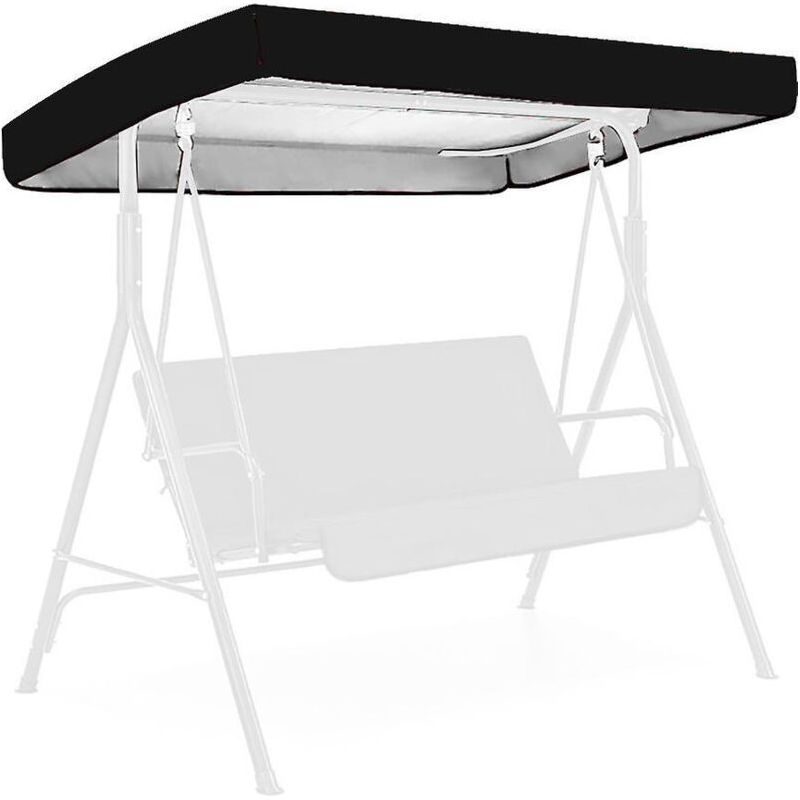 Universelle Schwarze Gartenschaukel Für 2-3 Personen Mit Dach - 191 X 120 Cm