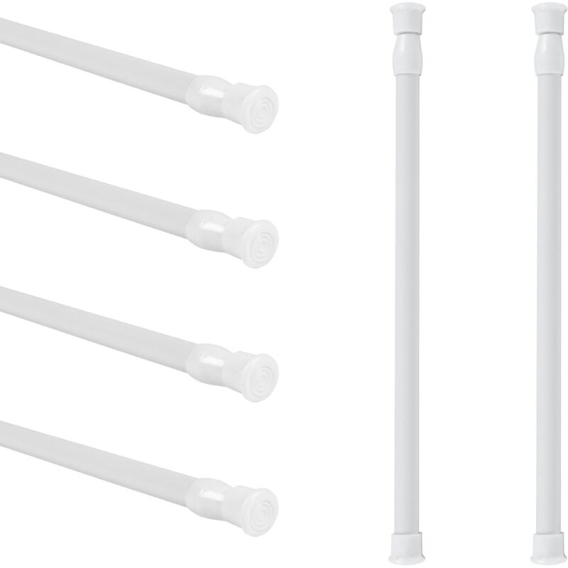 Erweiterbarer Duschvorhangstange Ohne Bohren, 6-teilig - Erweiterbare Stange Zum Aufhängen Von Vorhängen Und Schränken (30-50 Cm)
