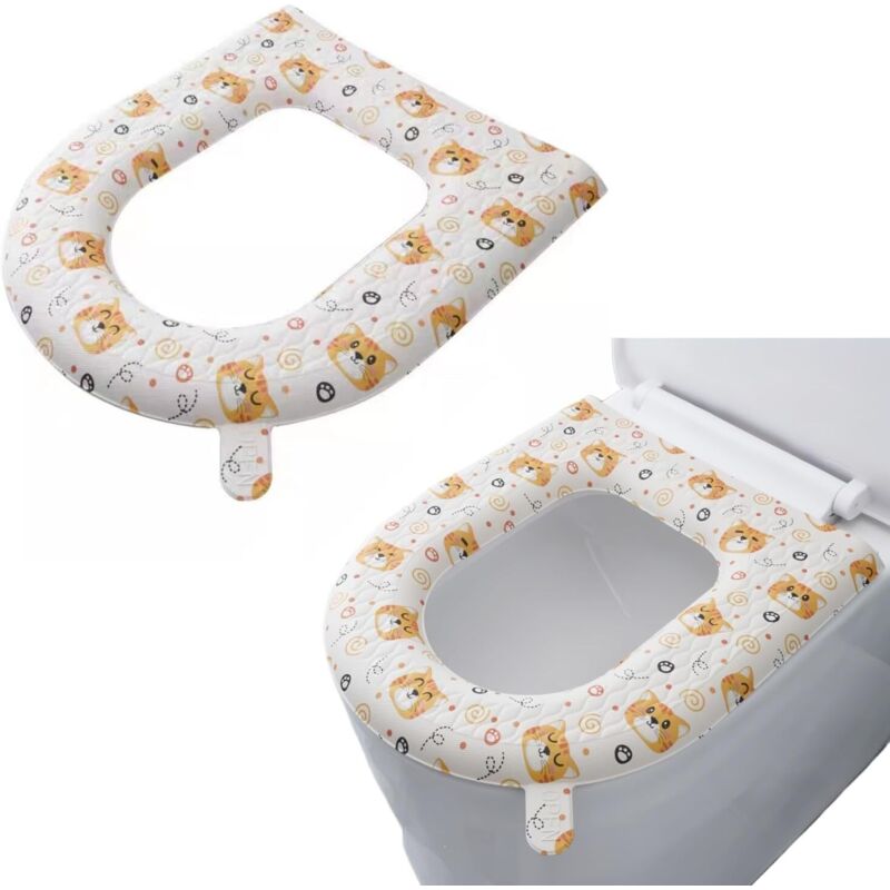 2er-set Wc-sitzbezüge, Beheizbare Wc-sitzauflage, Längliche Wc-sitzhülle, Gepolstertes Kissen, Waschbarer Oder Tragbarer O-förmiger Toilettenspülkastenbezug