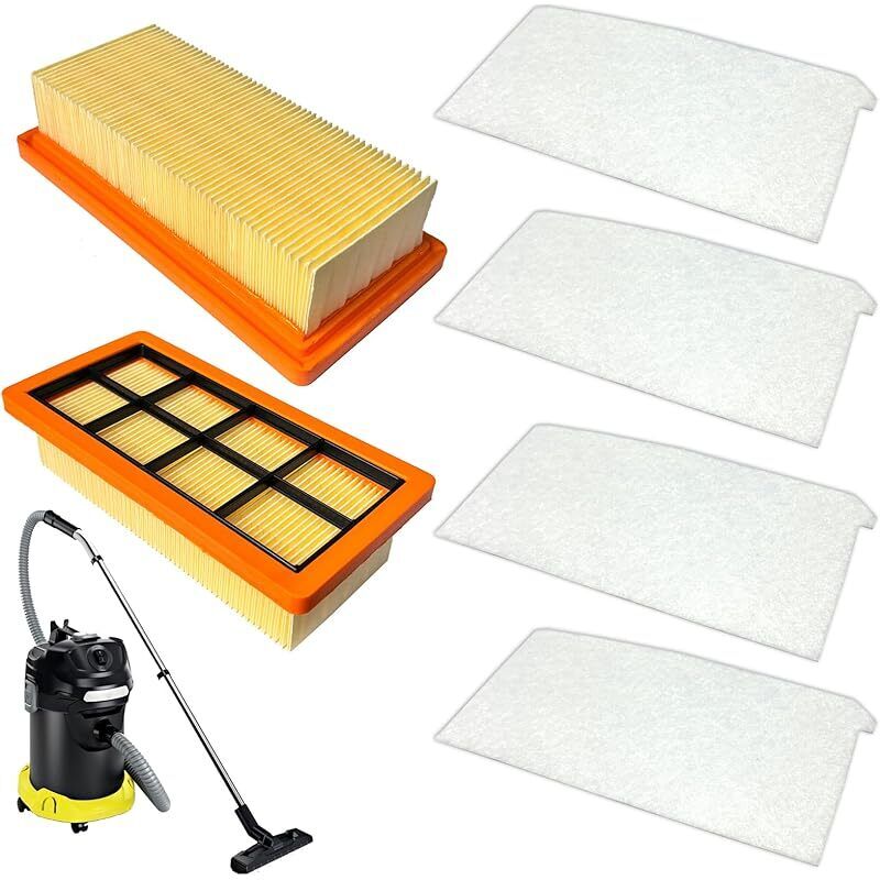 2 Gefaltete Flachfilter Kfi7420 Und 4 Luftfilter Kfi 7520 Kompatibel Mit Dem Kärcher-staubsauger 1.629-731.0 Ad4, Ad4 Premium Ash.