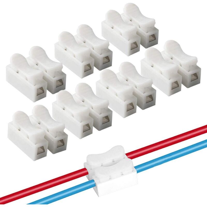 100 Schnelle Federklemmen Ch2, Schnellanschlussklemmenblock, Federklemmen Für Kabel, Federklemmen Für Kabelbinder, Für Led-streifenkabel