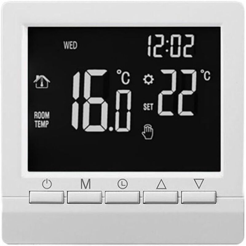 Raumthermostat Für Heizkessel, Kabelgebunden Mit Digitalem Lcd-display, Programmierbar Mit Wöchentlichen Zeitplänen Und Integriertem Frostschutz