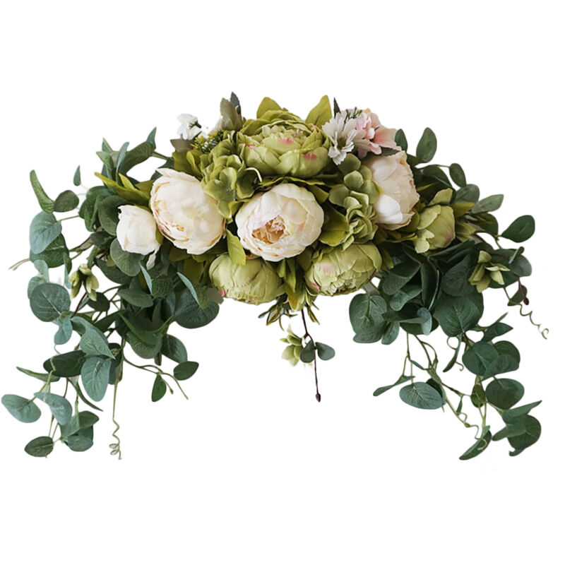 Künstliche Blumengirlande, Falsche Florale Ranken, Grüne Wanddekoration, Girlande Zum Aufhängen Für Türdeko, Hochzeit, Zeremonie, Hintergrund, Bogen, Tisch (weiß)
