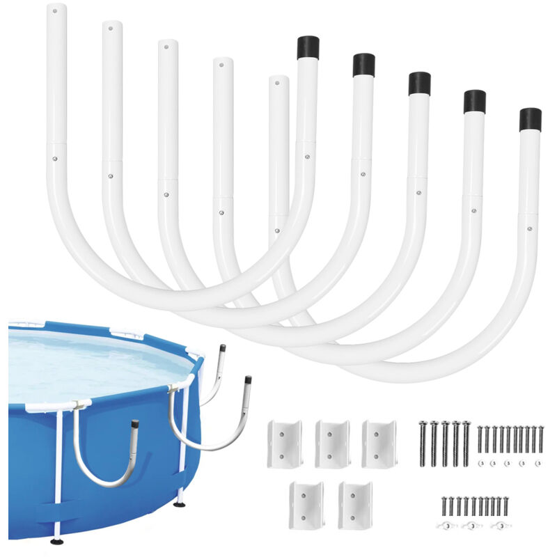 5er-set Poolabdeckungs-halter Aus Solarfolie – U-förmige Eisenrohre 43x26 Cm – Für Aufstellpools Mit Stahlwänden – Effiziente Aufbewahrung