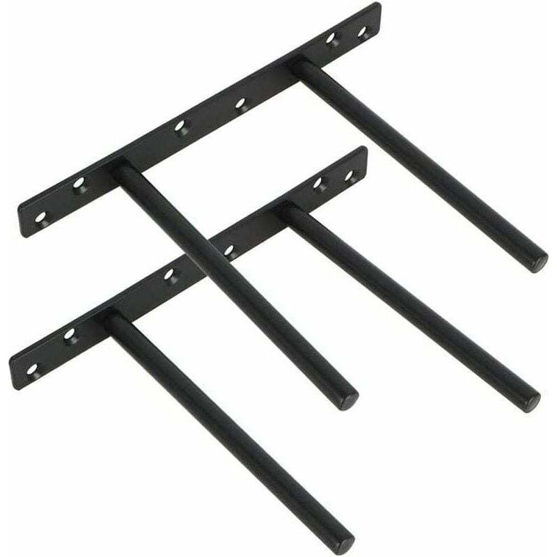 2er-set Unsichtbare Halterungen Für Schwebende Regale, Metallhalterungen Für Verdeckte Wandmontage Von Holzregalen, Matte Schwarze Edelstahl-oberfläche, 2 Stück