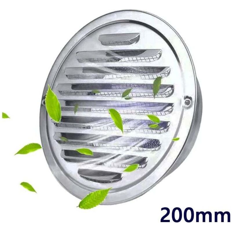 Edelstahl-lüftungsgitter - Belüftungsgitter Mit Insektenschutzgitter - Abluftabdeckung Für Küche, Möbel, Luftauslass (200 Mm)