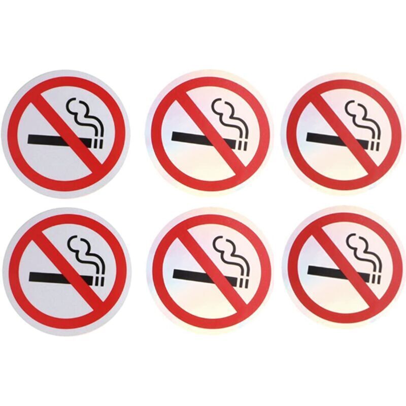 Kein Rauchen Aufkleber 6 Stück 82 Mm Auto Van Fenster Taxi Zimmer Warnschild Kratzfest Selbstklebend Vinyl Warnung Logo Schild