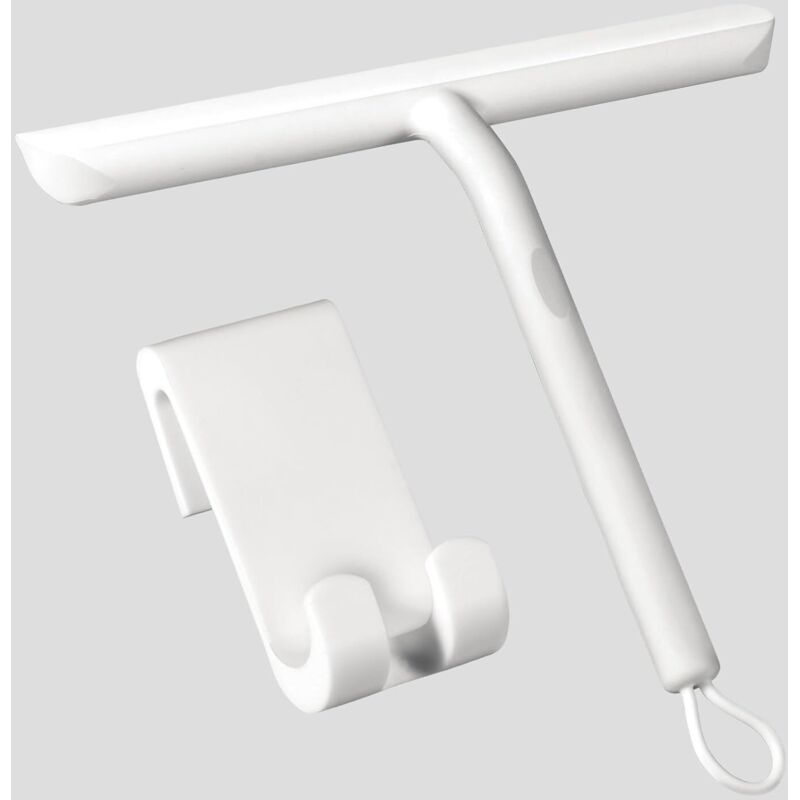 Duschabzieher, Spurfreie Reinigung Für Glastüren, Duschabzieher Für Das Badezimmer Mit Halterung - 21 Cm Weiß, Silikon-abzieher Für Duschtüren, Autoscheiben, Spiegel Usw.