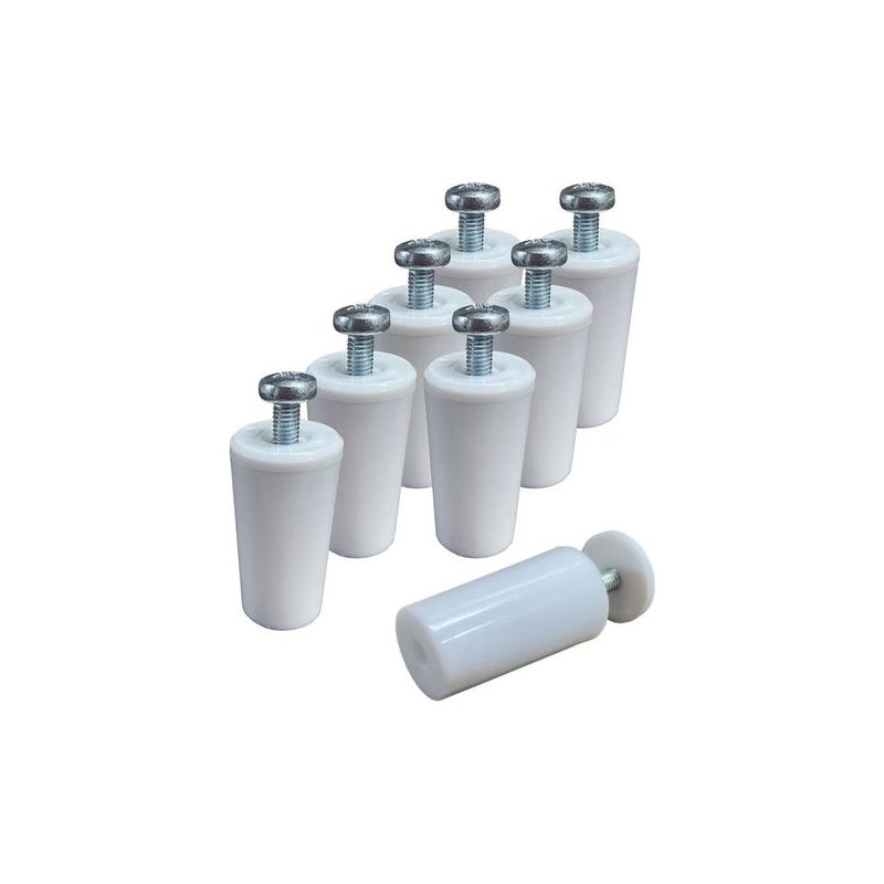 8 Weiße Rollladenanschläge, 40 Mm, Pvc. Lieferumfang Inklusive Montagematerial Mit Unterlegscheiben Und Schrauben