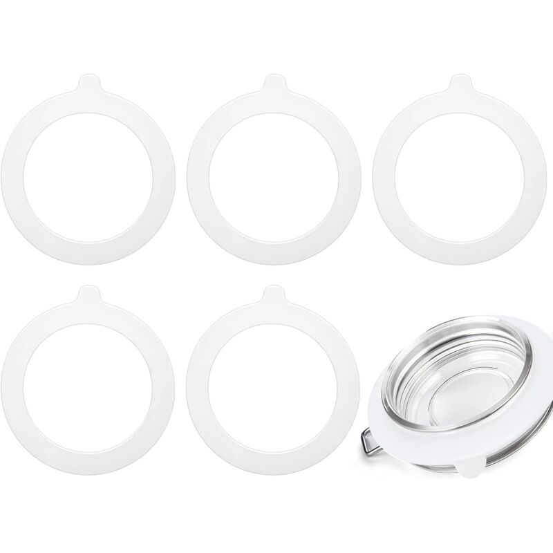 6er-pack Silikon-dichtungsringe, Weiße Gummidichtungen Für Einmachgläser, Wasserdichte Ersatzdichtungen Für Glasdeckel, 70 X 95 Mm