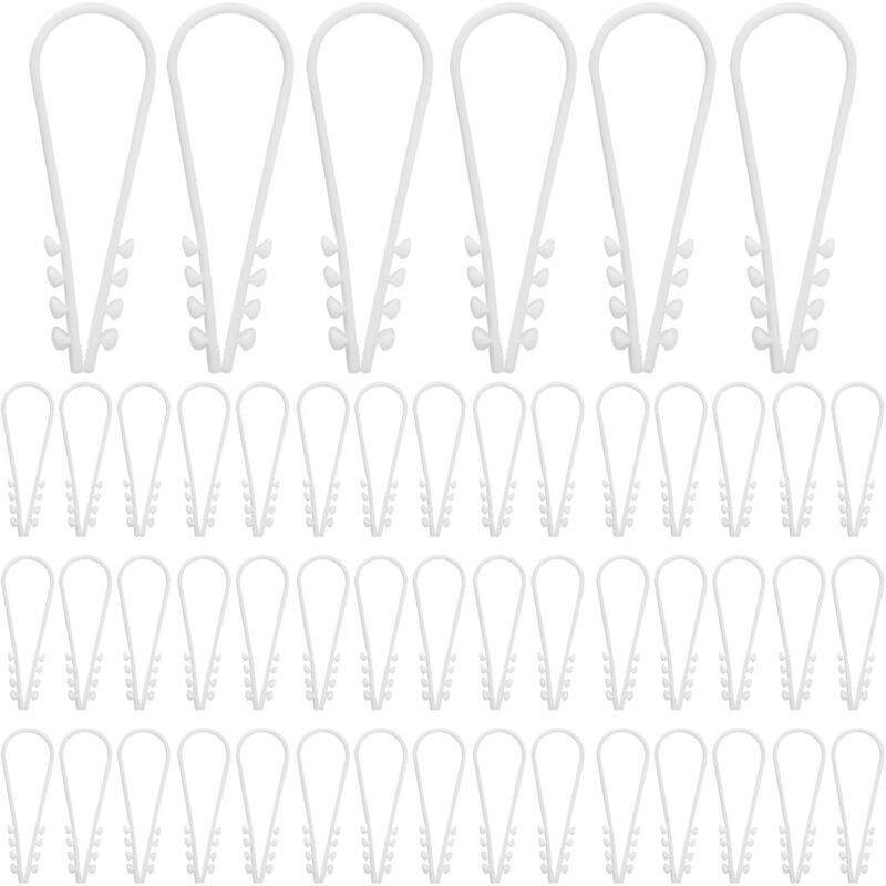 100er Set Einschlagdübel Kabelclips Aus Flexiblem Kunststoff Zur Befestigung In Beton Und Ziegel, Weiß
