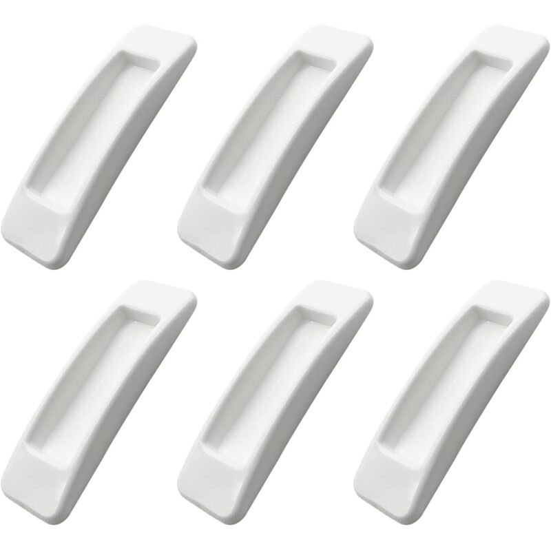 Set Aus 6 Selbstklebenden Griffen Für Schiebetüren Und Aluminiumschränke, Weiß